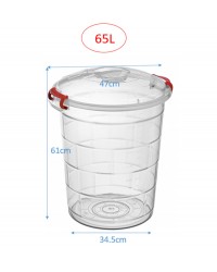 Transparency Plastic Bin Toy Food Storage/Measuring Line/ handle /Clip Lock Lids