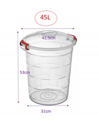 Transparency Plastic Bin Toy Food Storage/Measuring Line/ handle /Clip Lock Lids